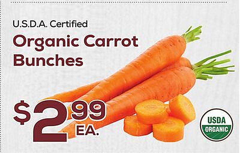 U.S.D.A. Certified Organic Carrot Bunches - DeCicco & Sons weekly ad deal