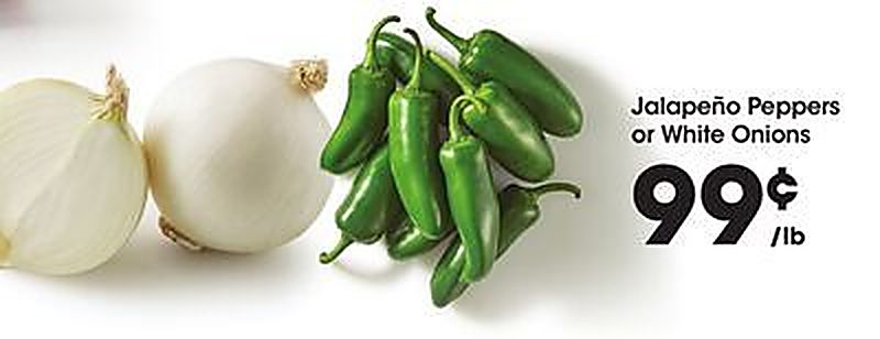 Jalapeño Peppers or White Onions - Food 4 Less weekly ad deal