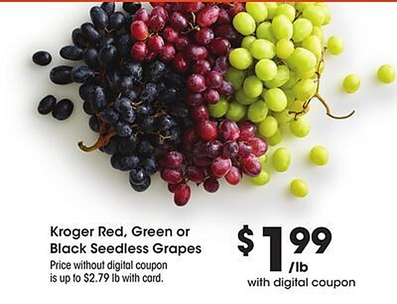 Kroger Red, Green or Black Seedless Grapes - King Soopers weekly ad deal