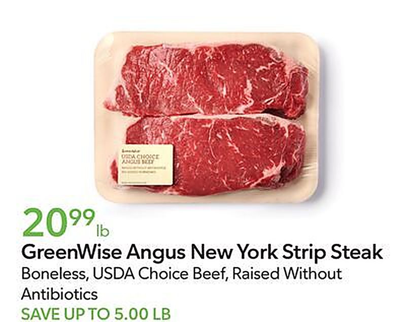 GreenWise Angus New York Strip Steak - Publix weekly ad deal
