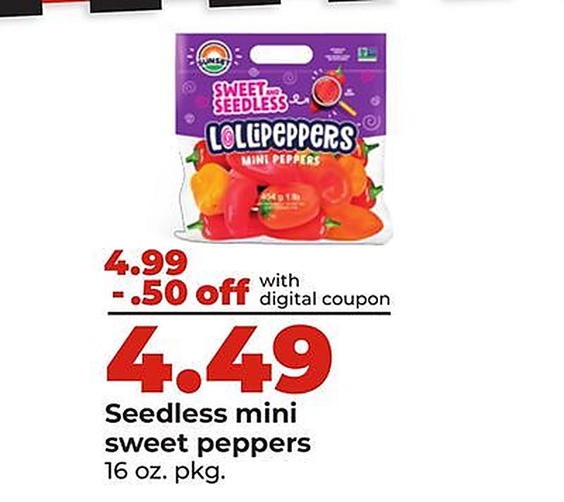 Seedless mini sweet peppers - Hy Vee weekly ad deal