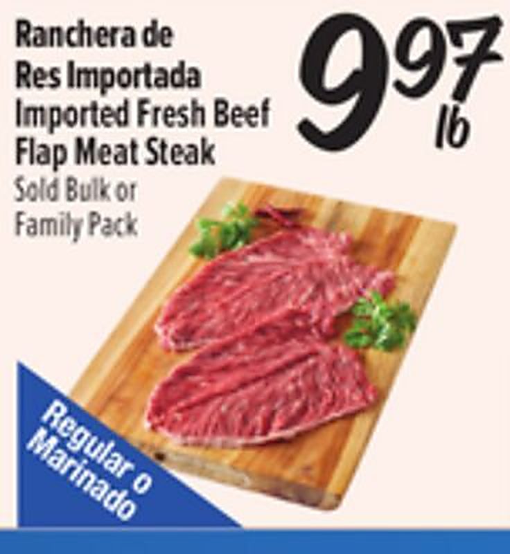 Ranchera de Res Importada Imported Fresh BeefFlap Meat Steak - El Super weekly ad deal