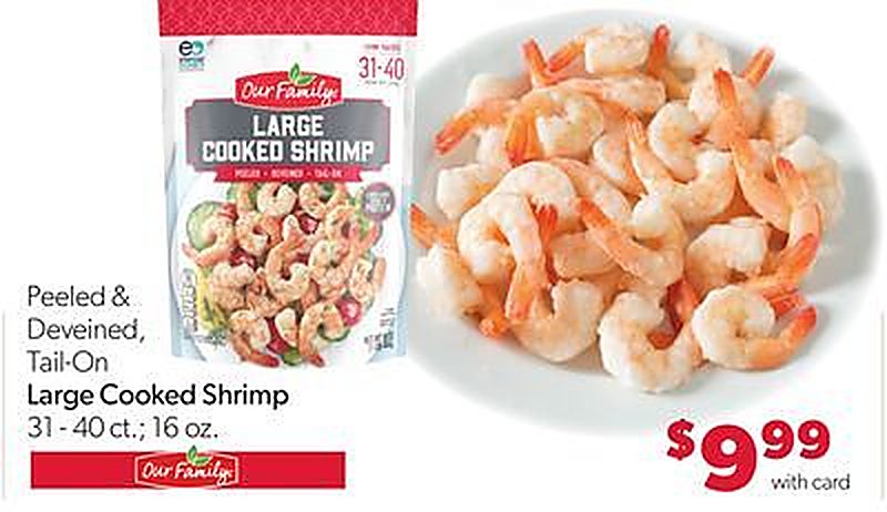 Peeled & Deveined, Tail-On Large Cooked Shrimp - VG’s Grocery weekly ad deal
