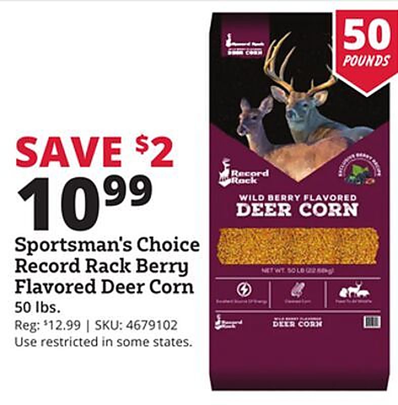 Sportsman's Choice Record Rack Berry Flavored Deer Corn - Rural King weekly ad deal