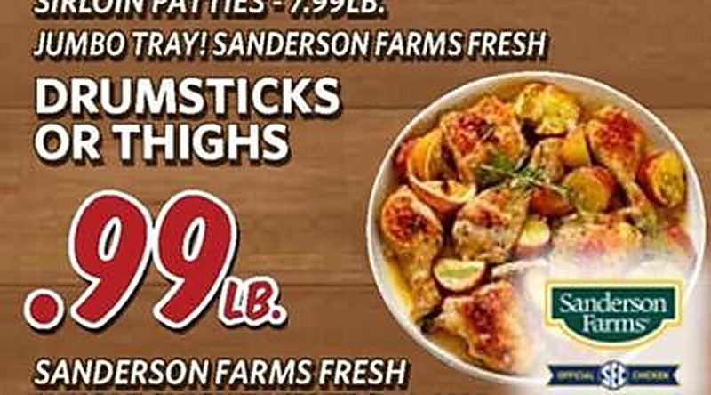 DRUMSTICKS OR THIGHS - Breaux Mart weekly ad deal