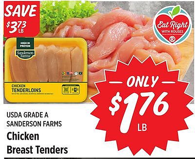 SANDERSON FARMS Chicken Breast Tenders - Rouses Markets weekly ad deal
