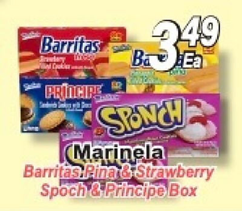 Marinela Barritas Pina & Strawberry Spoch & Principe Box - El Mezquite Market weekly ad deal