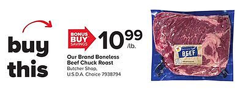 Our Brand Boneless Beef Chuck Roast - Martin's Foods weekly ad deal