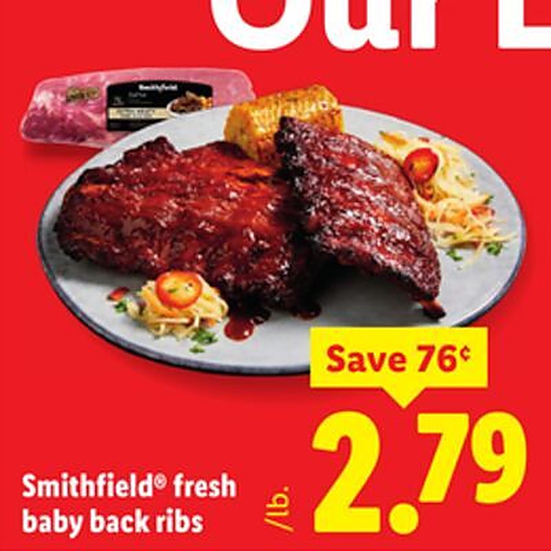 Smithfield® fresh baby back ribs - Lidl weekly ad deal