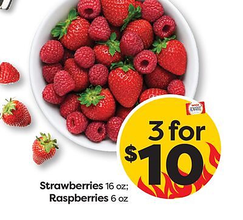 Strawberries 16 oz; Raspberries 6 oz - Weis Markets weekly ad deal