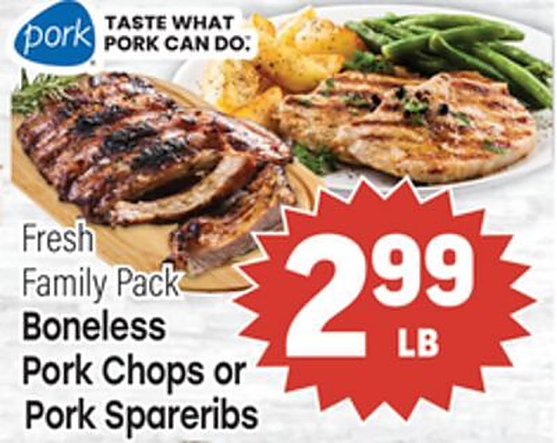 Boneless Pork Chops or Pork Spareribs - Tony's Fresh Market weekly ad deal