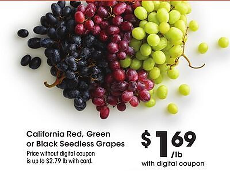 California Red, Green or Black Seedless Grapes - Kroger weekly ad deal