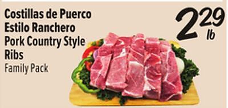 Costillas de Puerco Estilo Ranchero / Pork Country Style Ribs - Fiesta Mart weekly ad deal