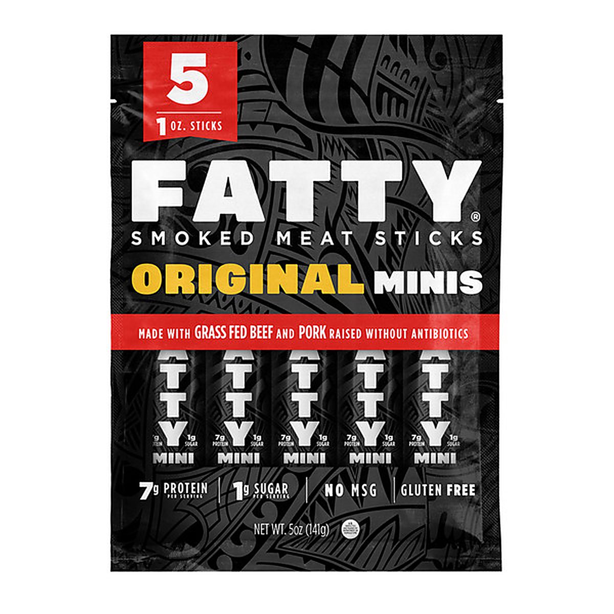 FATTY Meat Sticks, Grass-Fed Beef, 7g Protein Per Stick, Mini Original