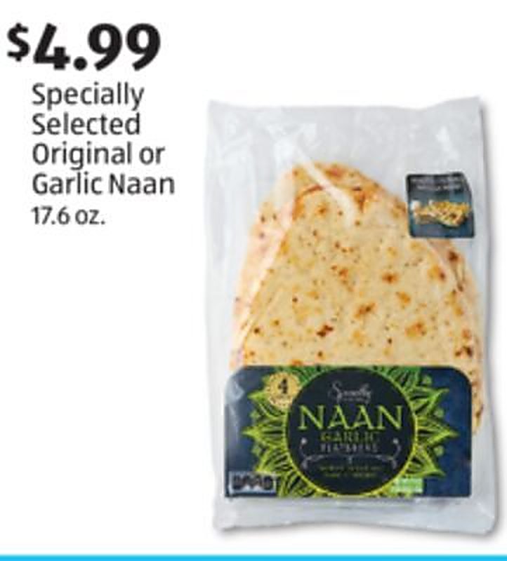 Specially Selected Original or Garlic Naan - Aldi weekly ad deal