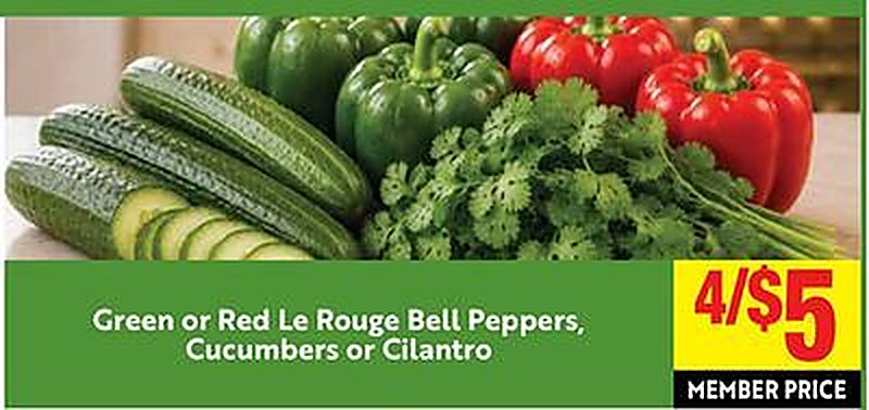 Green or Red Le Rouge Bell Peppers, Cucumbers or Cilantro - Save Mart weekly ad deal