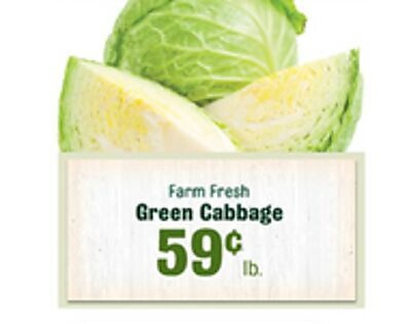 Farm Fresh Green Cabbage - Robert Fresh Market weekly ad deal
