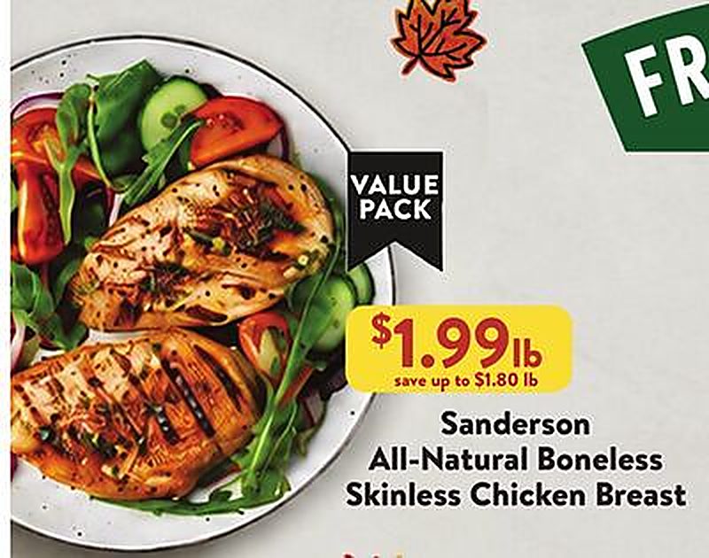 Sanderson All-Natural Boneless Skinless Chicken Breast - Fresh Thyme Market weekly ad deal