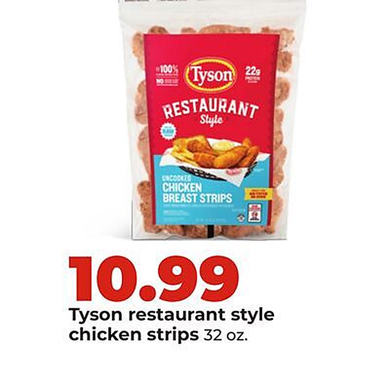 Tyson restaurant style chicken strips - Hy Vee weekly ad deal