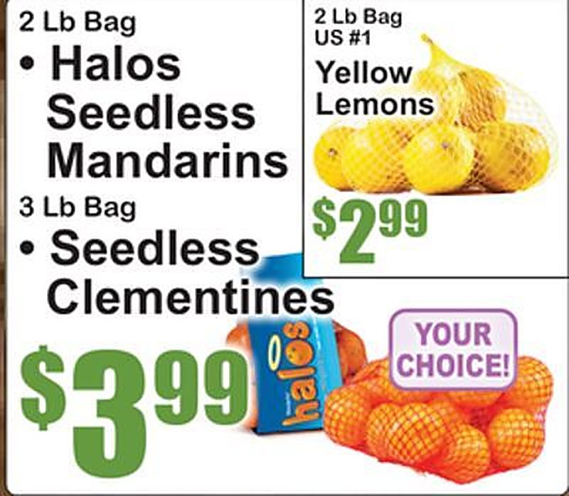 2 Lb Bag Halos Seedless Mandarins 3 Lb Bag Seedless Clementines - Superfresh weekly ad deal