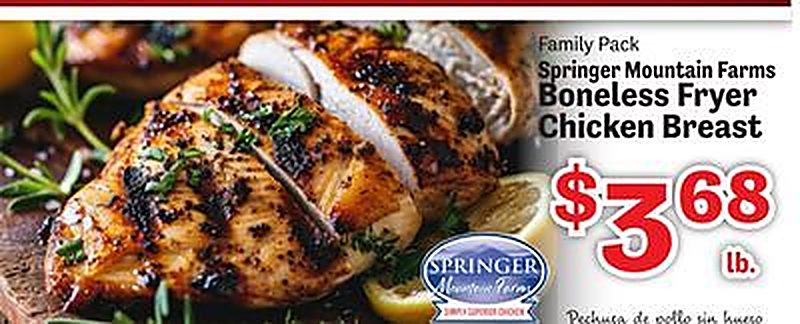 Springer Mountain Farms Boneless Fryer Chicken Breast - Food Depot weekly ad deal