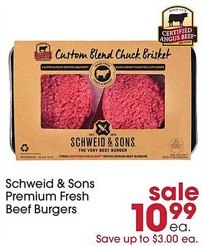 Schweid & Sons Premium Fresh Beef Burgers - Giant Eagle weekly ad deal