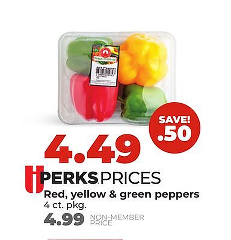 Red, yellow & green peppers - Hy Vee weekly ad deal