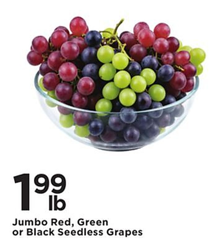Jumbo Red, Green or Black Seedless Grapes - Cub Foods weekly ad deal