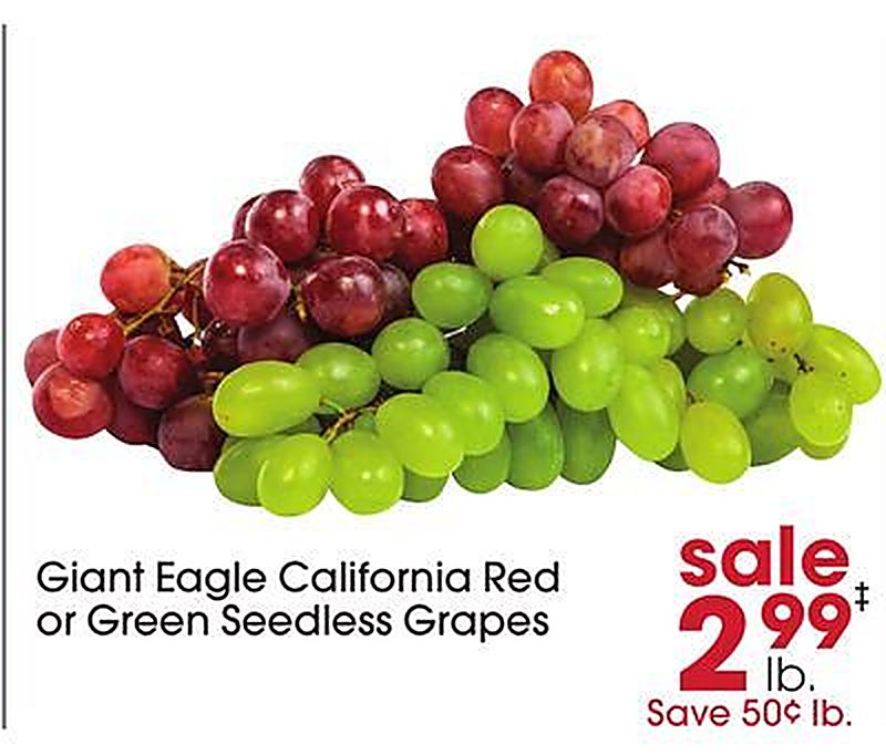 Giant Eagle California Red or Green Seedless Grapes - Giant Eagle weekly ad deal