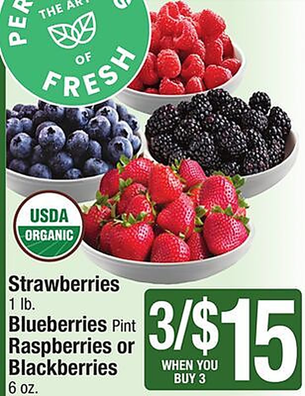 Strawberries 1 lb. Blueberries Pint Raspberries or Blackberries - Shaws weekly ad deal