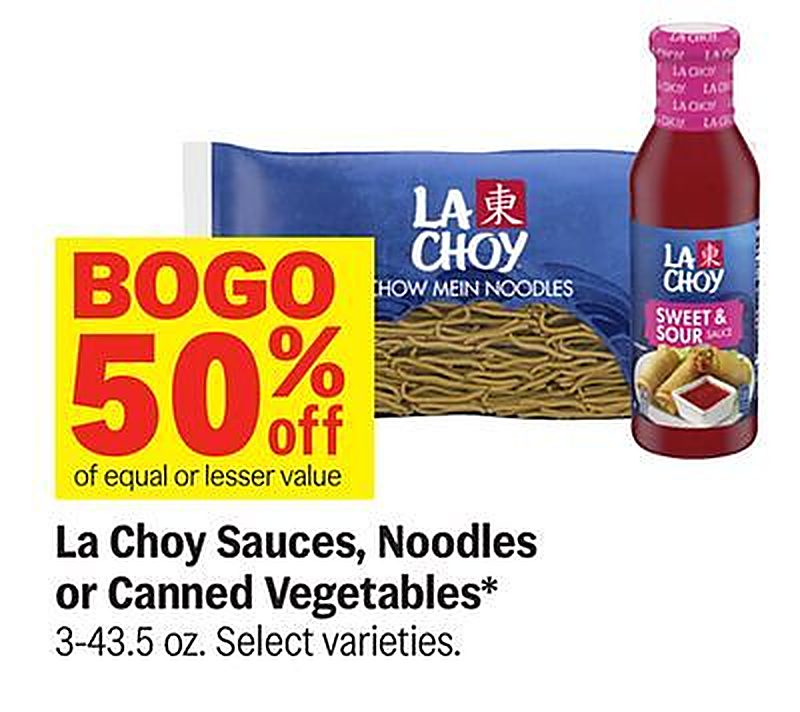 La Choy Sauces, Noodles or Canned Vegetables