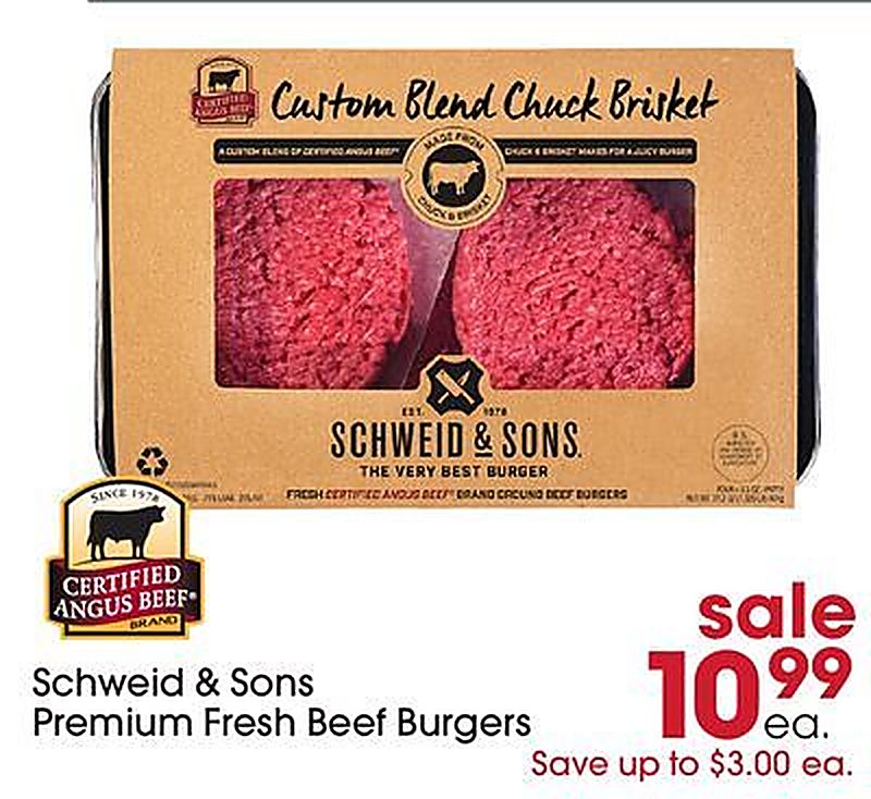 Schweid & Sons Premium Fresh Beef Burgers - Giant Eagle weekly ad deal