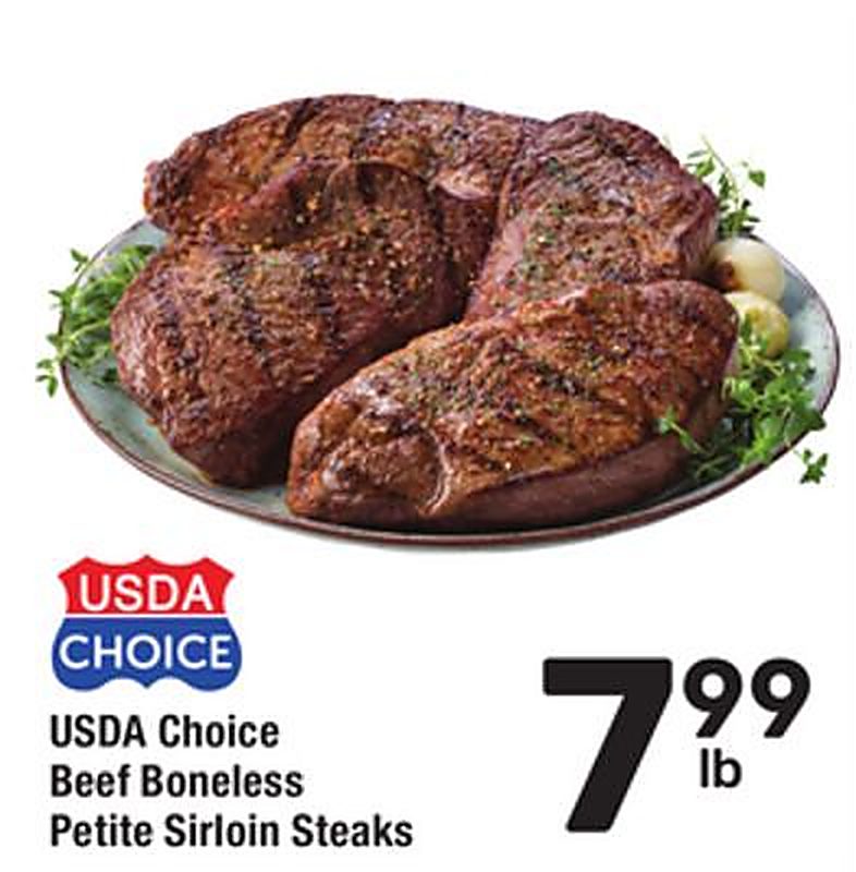 USDA Choice Beef Boneless Petite Sirloin Steaks - Randalls weekly ad deal