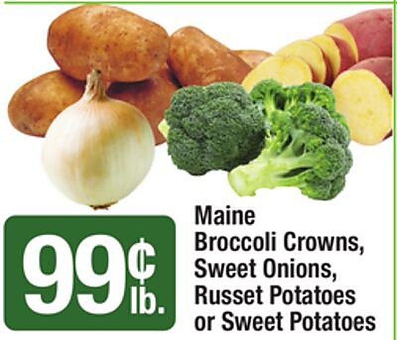 Maine Broccoli Crowns, Sweet Onions, Russet Potatoes or Sweet Potatoes - Star Market weekly ad deal