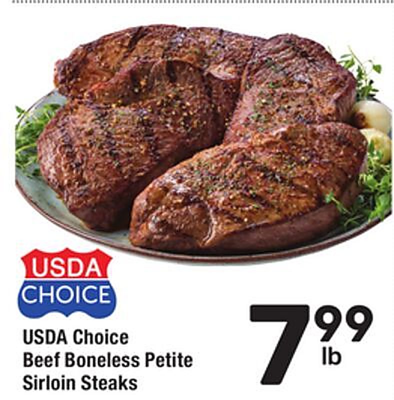 USDA Choice Beef Boneless Petite Sirloin Steaks - Randalls weekly ad deal