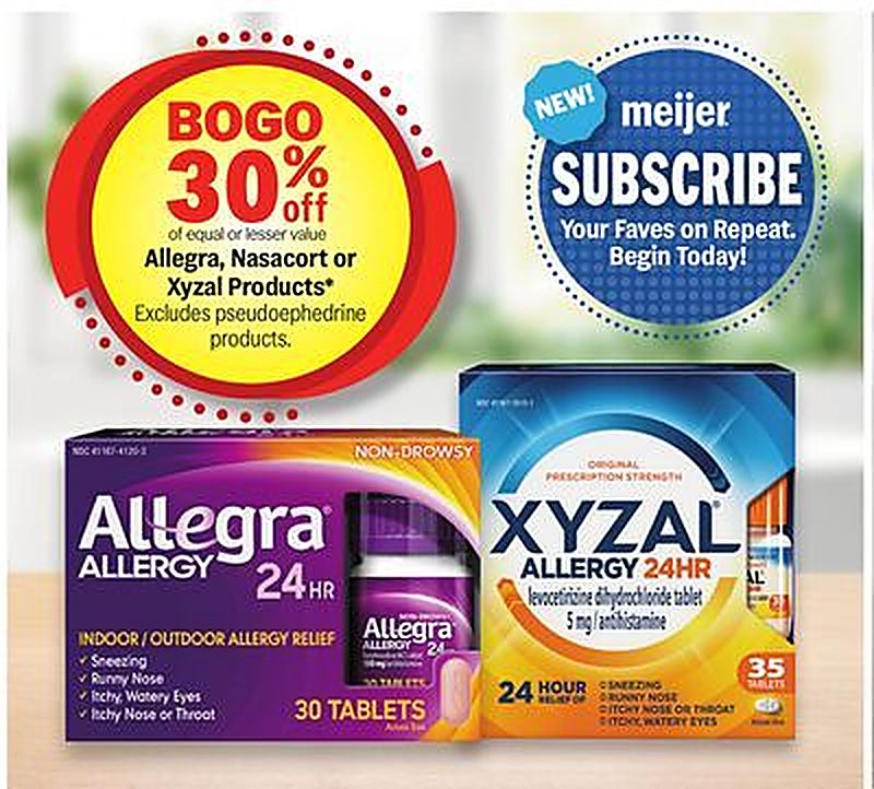 Allergy, Nasacort Or Xyzal Products