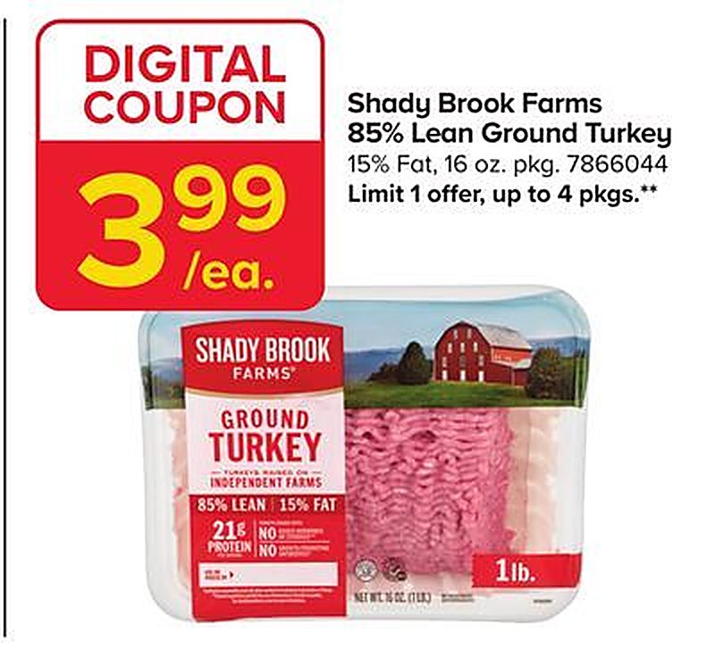 Shady Brook Farms 85% Lean Ground Turkey - Giant Food Stores weekly ad deal