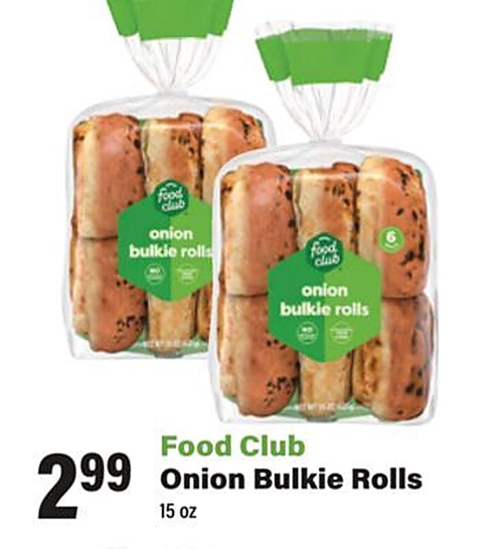 Food Club Onion Bulkie Rolls - Big Y weekly ad deal