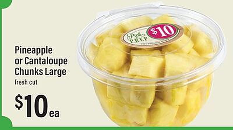 Pineapple or Cantaloupe Chunks Large - Lowes Foods weekly ad deal