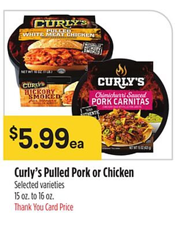 Curly's Pulled Pork or Chicken - Bashas weekly ad deal