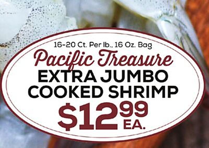 Pacific Treasure EXTRA JUMBO COOKED SHRIMP - DeCicco & Sons weekly ad deal