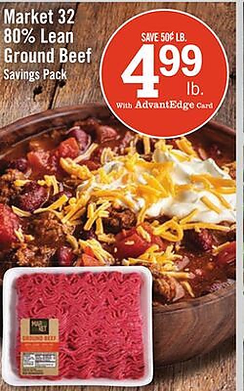 Market 32 80% Lean Ground Beef - Price Chopper weekly ad deal