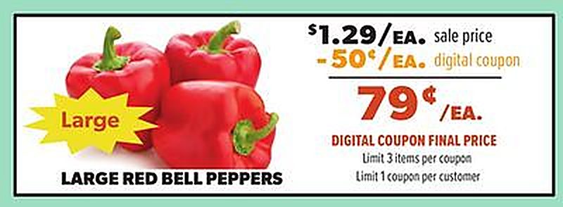 LARGE RED BELL PEPPERS - Lowe's Market weekly ad deal