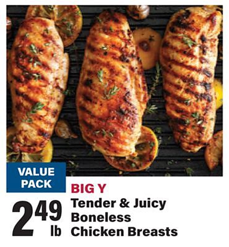 BIG Y Tender & Juicy Boneless Chicken Breasts - Big Y weekly ad deal