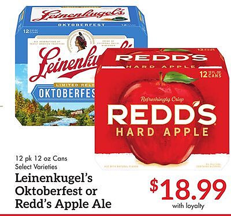 Leinenkugel's Oktoberfest or Redd's Apple Ale - Needler's Fresh Market weekly ad deal