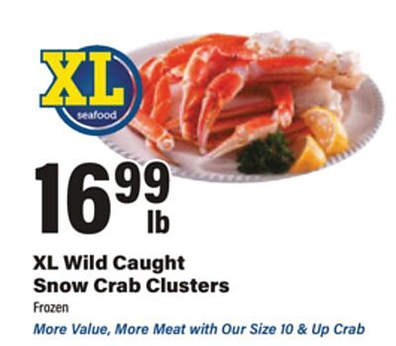 XL Wild Caught Snow Crab Clusters - Big Y weekly ad deal