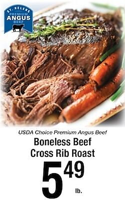 USDA Choice Premium Angus Beef Boneless Beef Cross Rib Roast - Harvest Foods weekly ad deal
