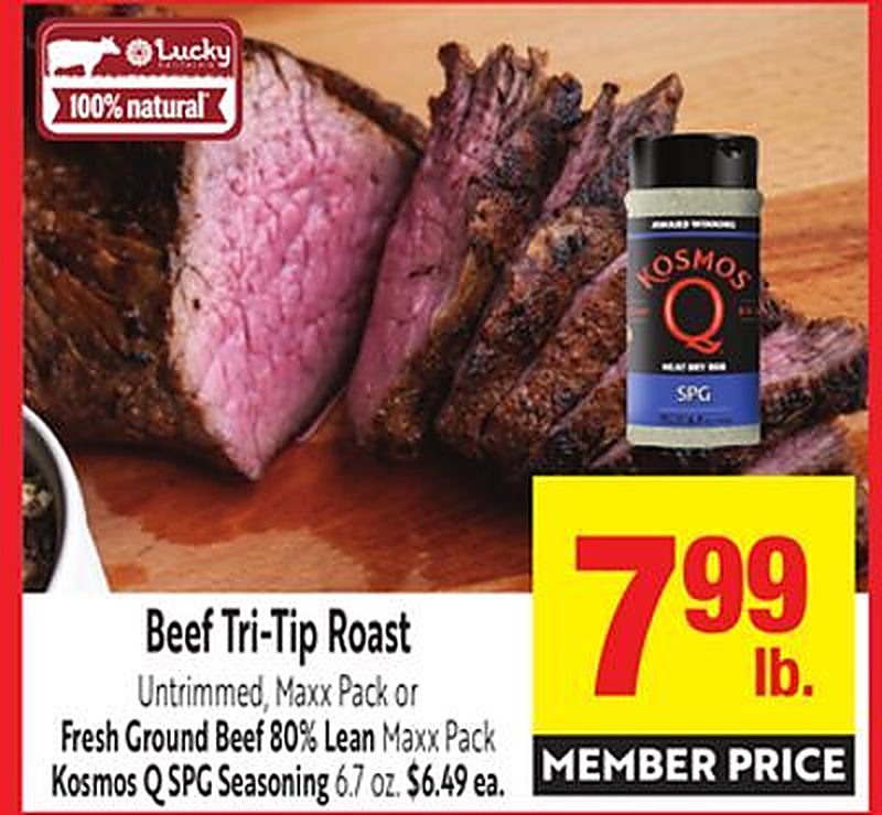 Beef Tri-Tip Roast - Lucky California weekly ad deal
