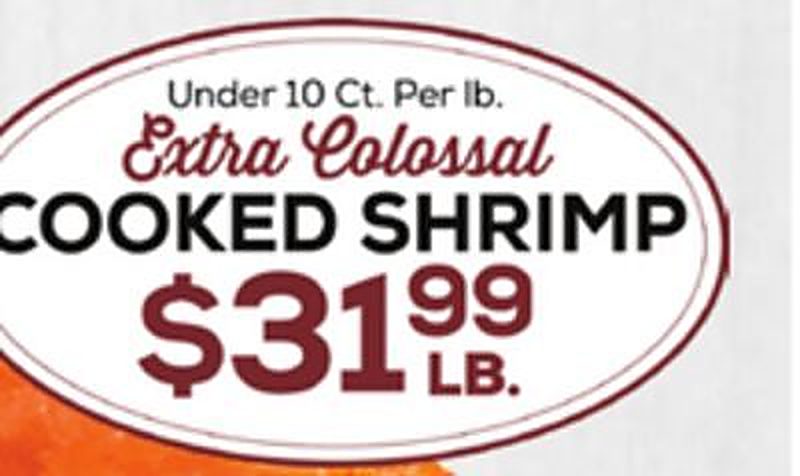 Extra Colossal COOKED SHRIMP - DeCicco & Sons weekly ad deal
