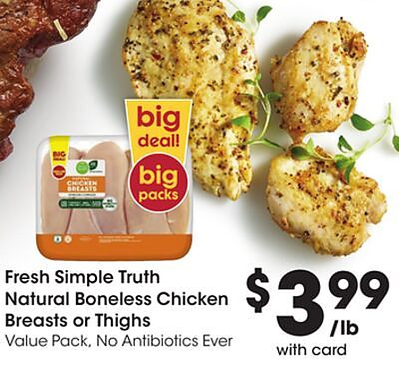 Fresh Simple Truth Natural Boneless Chicken Breasts or Thighs - Pick 'n Save weekly ad deal